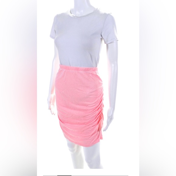 Sundry Womens Ruched Pink Mini Pencil Skirt Size 2 (XS) NWT - Picture 3 of 10